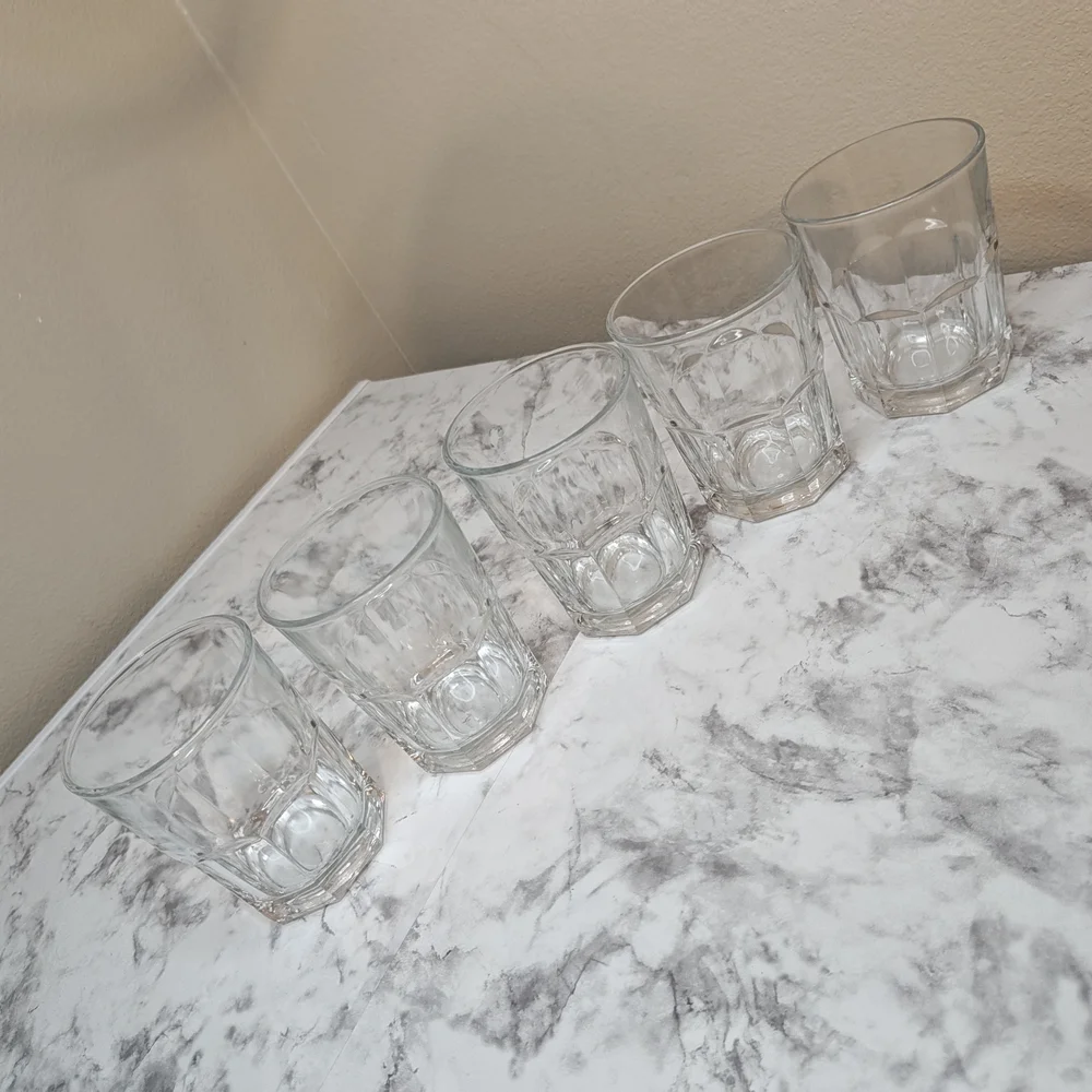 Elegant Clear Glass Tumbler Set Of 5